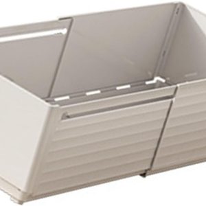 Expandable Storage Box, Plastic Storage Containers Rectangular Storage Boxes with Handles, Stackable Drawer Desktop Organizer Storage for Kitchen, Home, Office, Bathroom (Small)